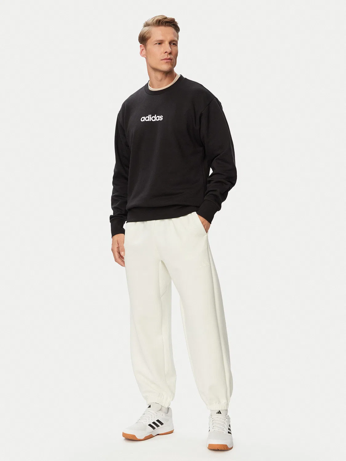 Мужские спортивные штаны стандартного кроя Soft Lux Adidas, кремовый — фото 2