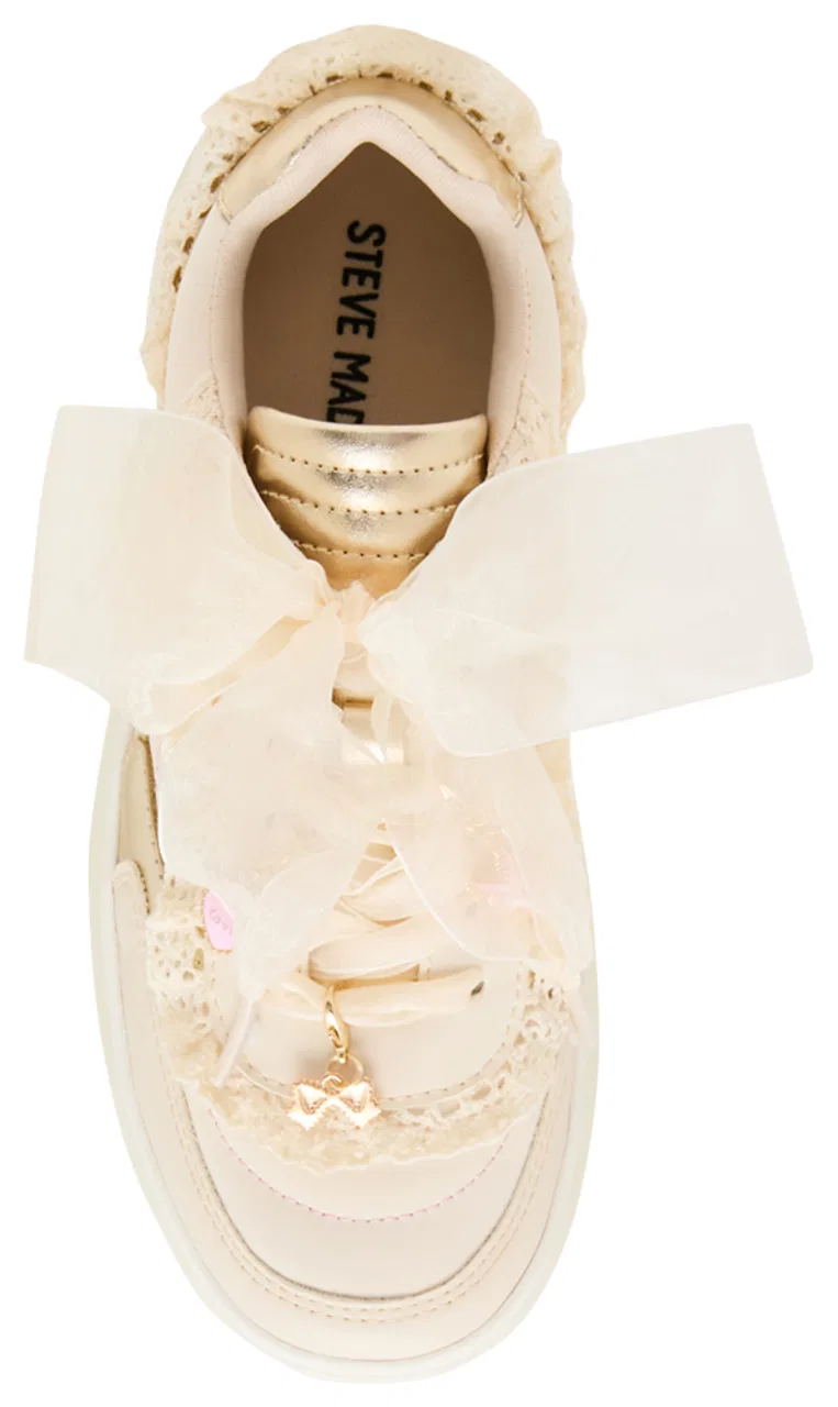 Детские кроссовки для девочек с рюшами и платформой JCIDER Steve Madden, Cream Multi — фото 4
