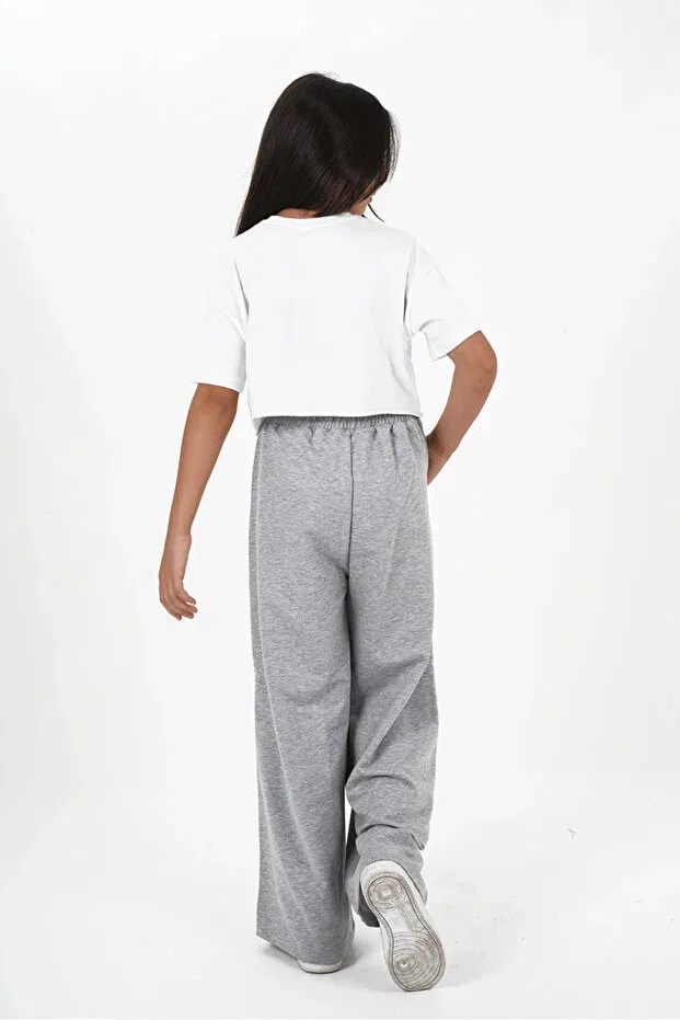Детские брюки для девочек с вышивкой Jogger Pants Haykids, Gray — фото 2