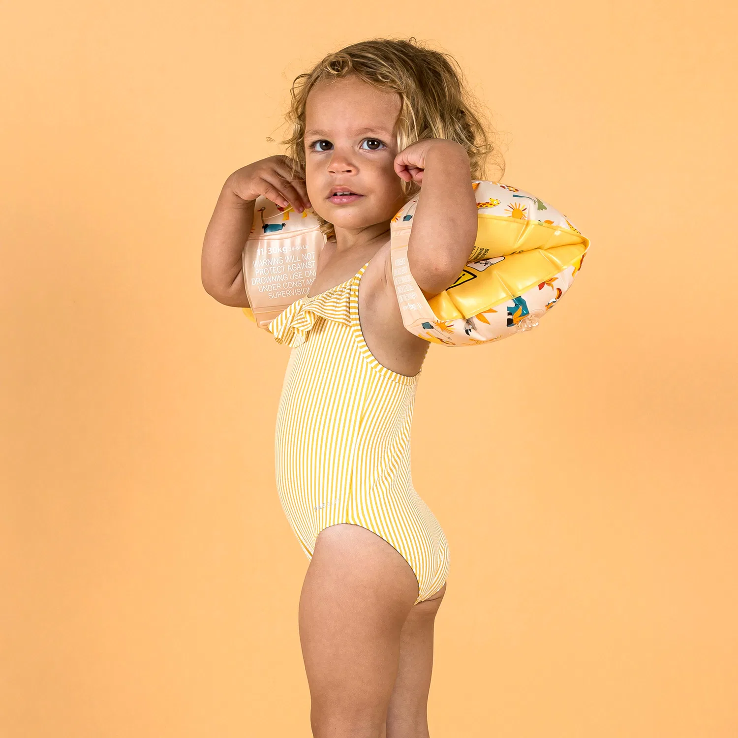 Детский купальник с воланами Volants Baby/Madchen Decathlon, Senfgelb — фото 3