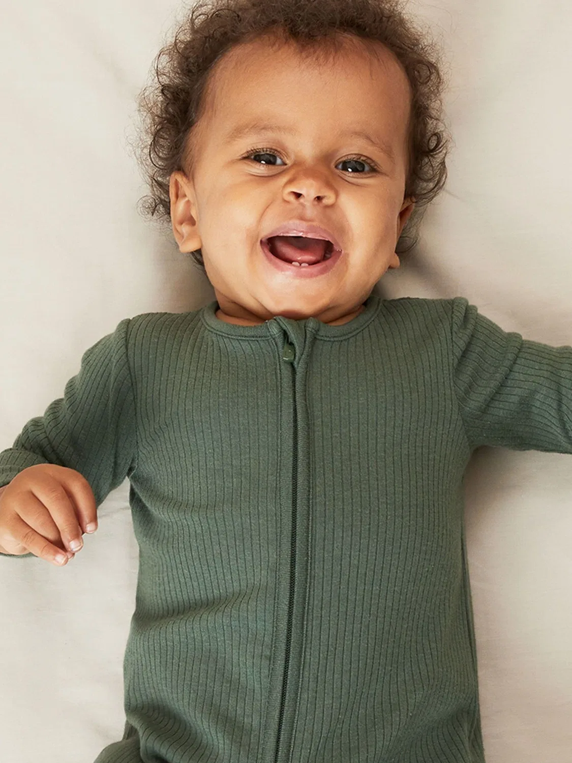 Комбинезон Ribbed Clever Zip Sleepsuit Mori, Pine Green — фото 2