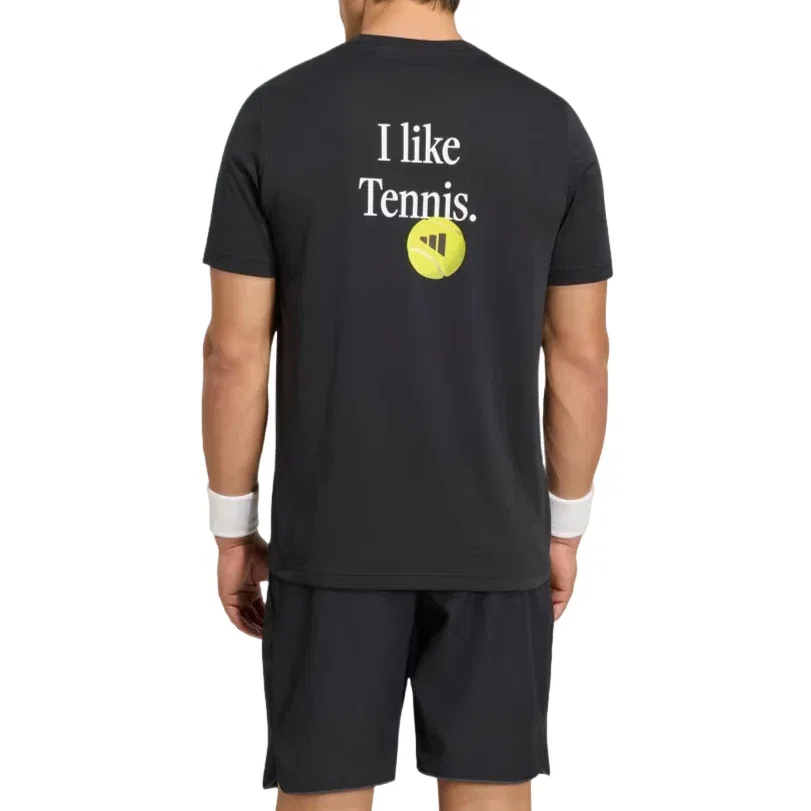 Мужская футболка с принтом Adidas Tennis Category Graphic T-Shirt, черный — фото 3
