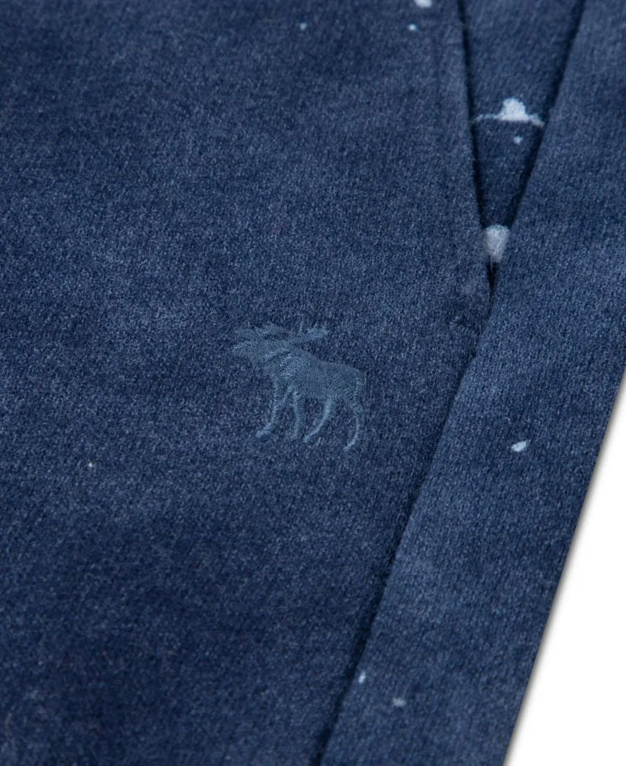 Детские джоггеры из футера с принтом красками Abercrombie Kids, Navy Paint Splatter — фото 3