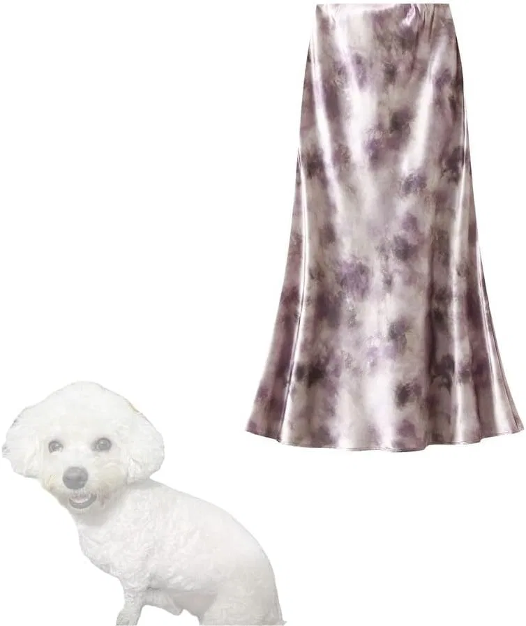 Женская длинная юбка с китайской тушью Satin, Purple
