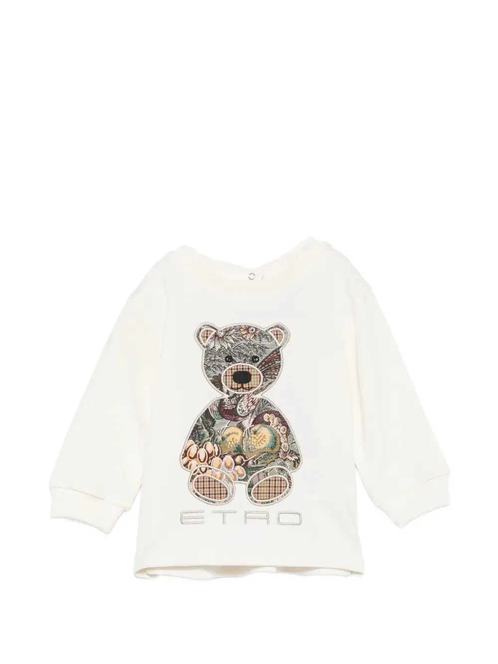 Футболка с аппликацией в виде плюшевого мишки Etro Kids, бежевый