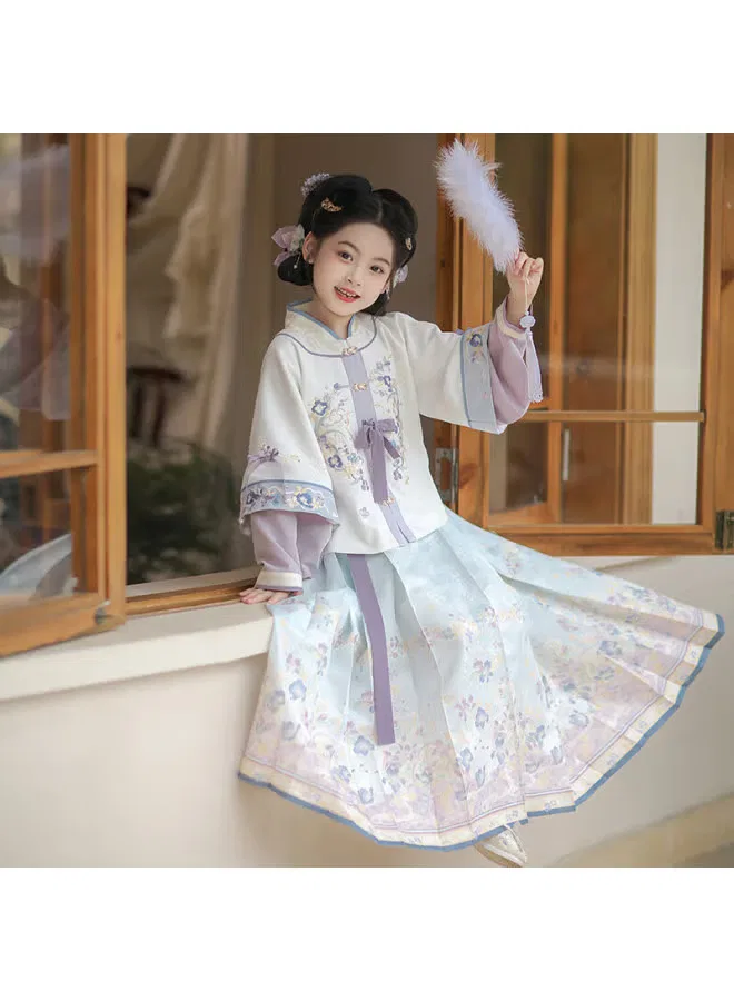 Костюм в китайском стиле с юбкой Qibao Hanfu Flag Platinum, осенняя луна