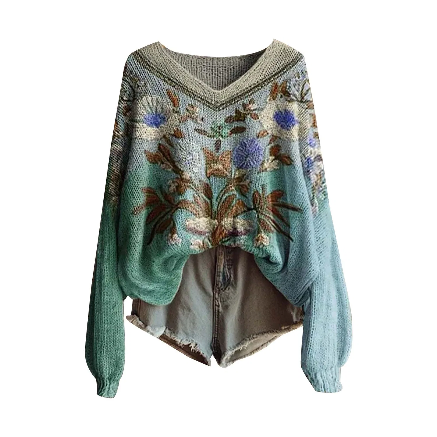 Женский свитер оверсайз с длинным рукавом Mountain, Mint Green