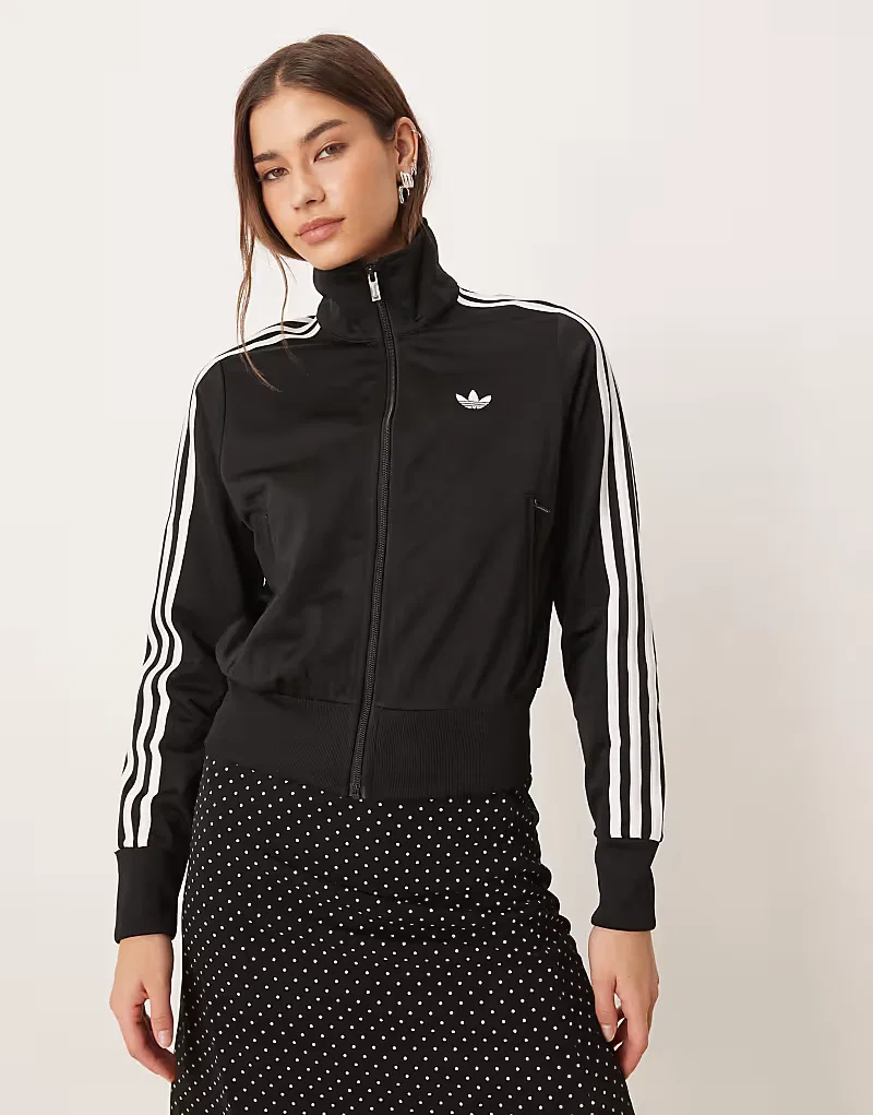 Классическая спортивная куртка Adidas Originals Firebird в черно-белом цвете