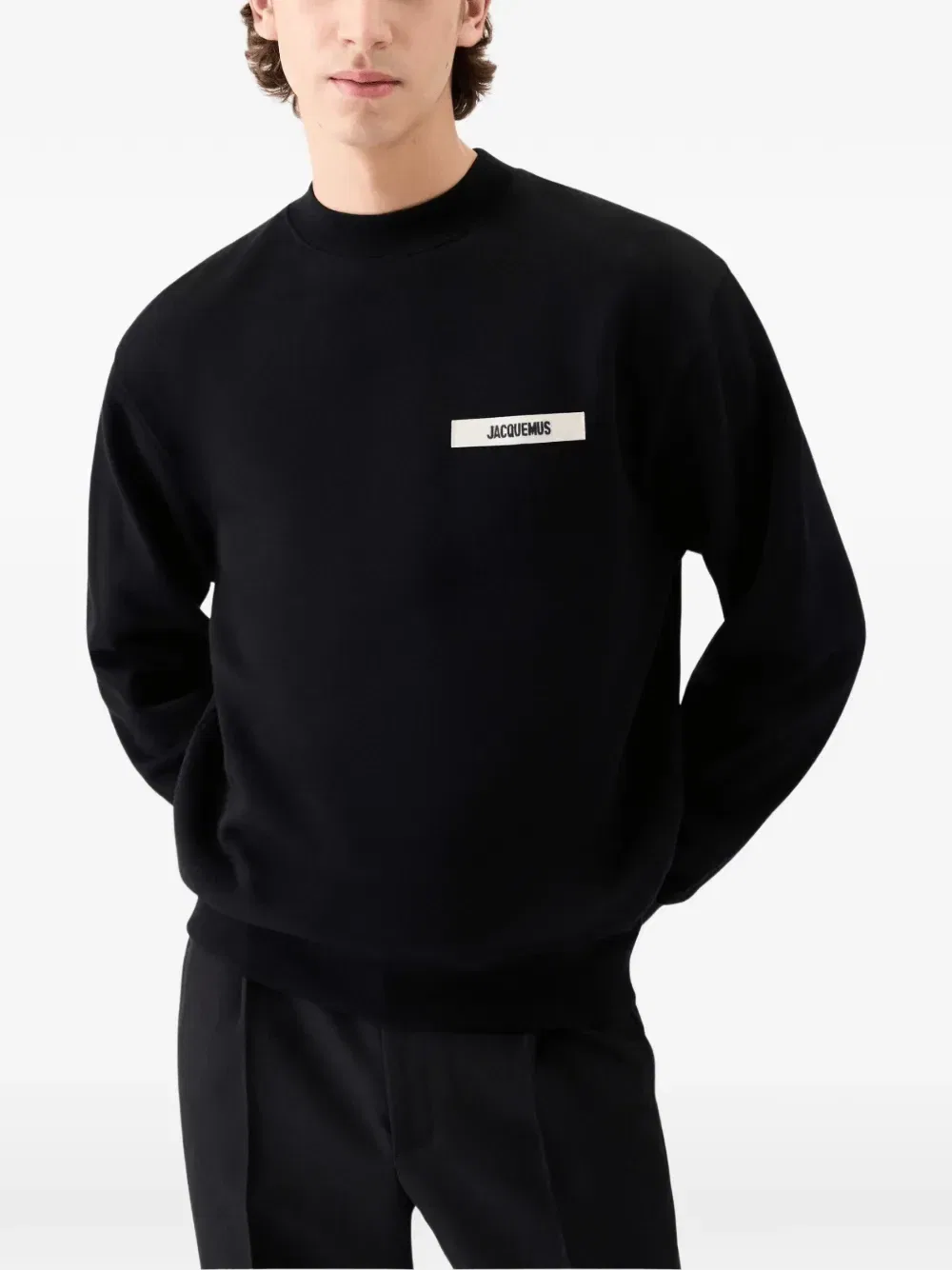 Свитшот с нашивкой-логотипом Jacquemus, черный — фото 2