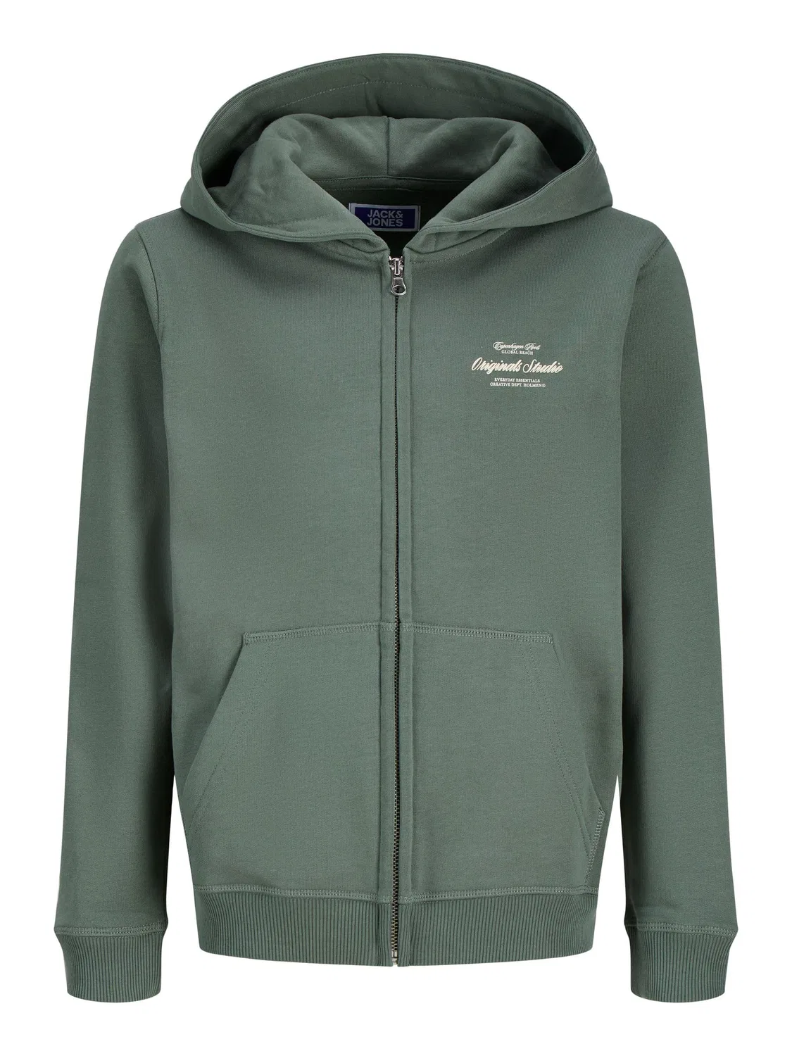 Худи с капюшоном Laurel Wreath Jack & Jones Junior, зеленый