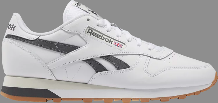 Кроссовки classic leather 'white pure grey gum' Reebok, белый - фото