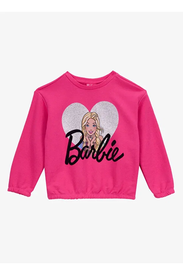 Детское для девочек свитшот с принтом Barbie, Fuchsia