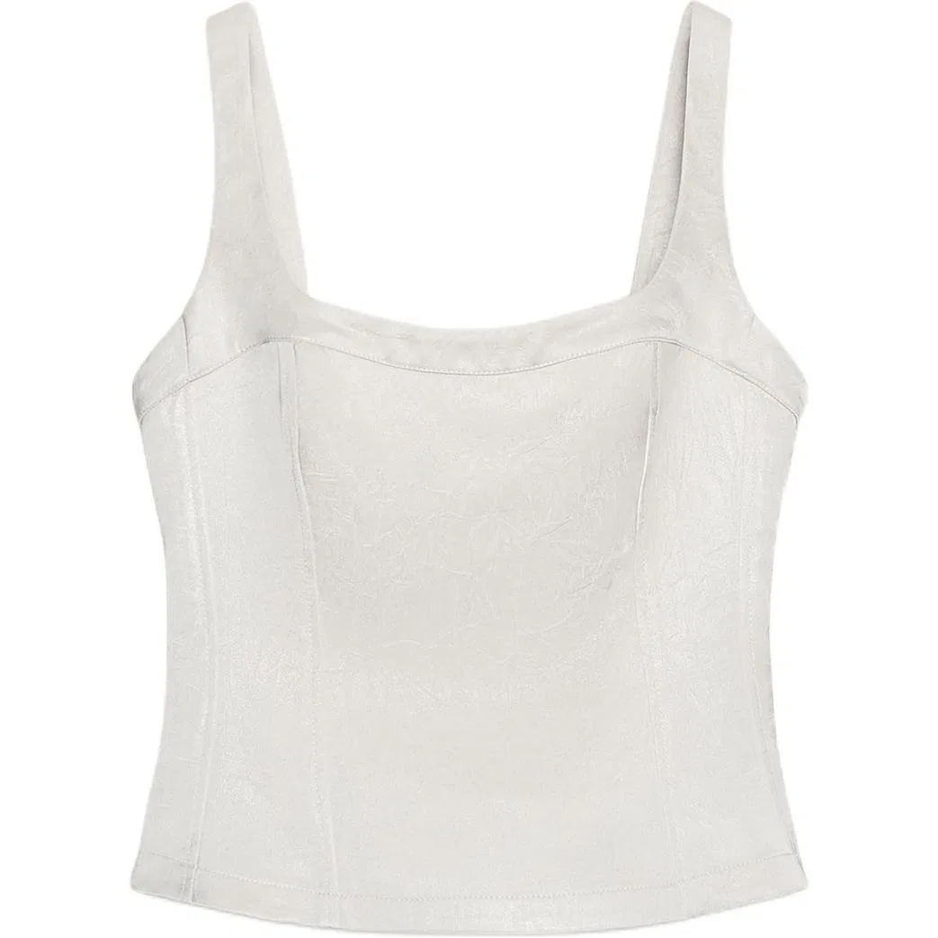 Женский топ без рукавов с круглым вырезом Silver ZARA, Silver
