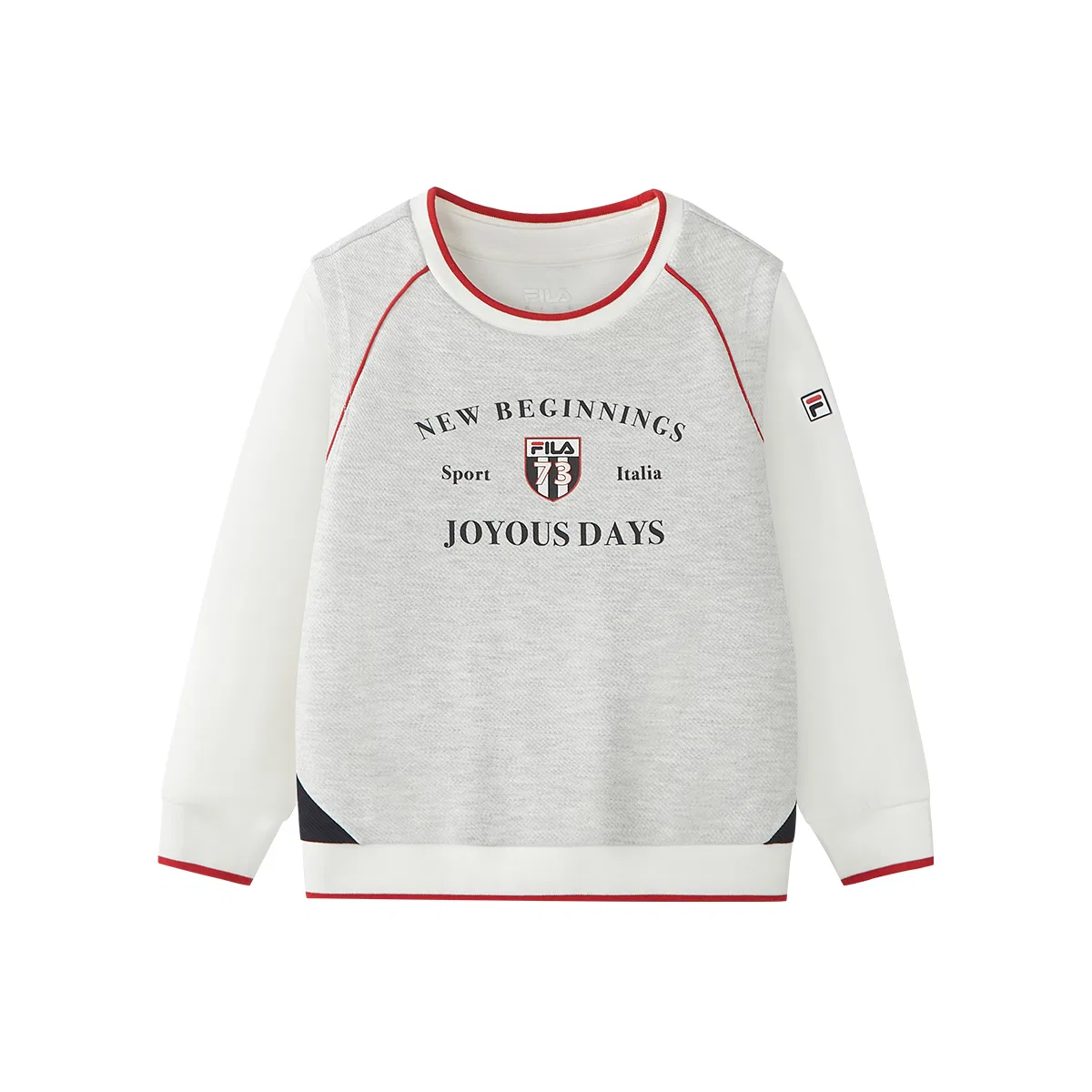 Детская футболка с круглым вырезом Ivory Heather Gray FILA KIDS