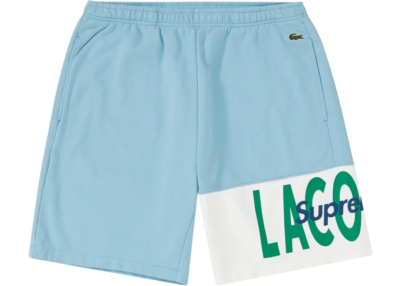 Мужские шорты с панельным логотипом Supreme LACOSTE, Light Blue