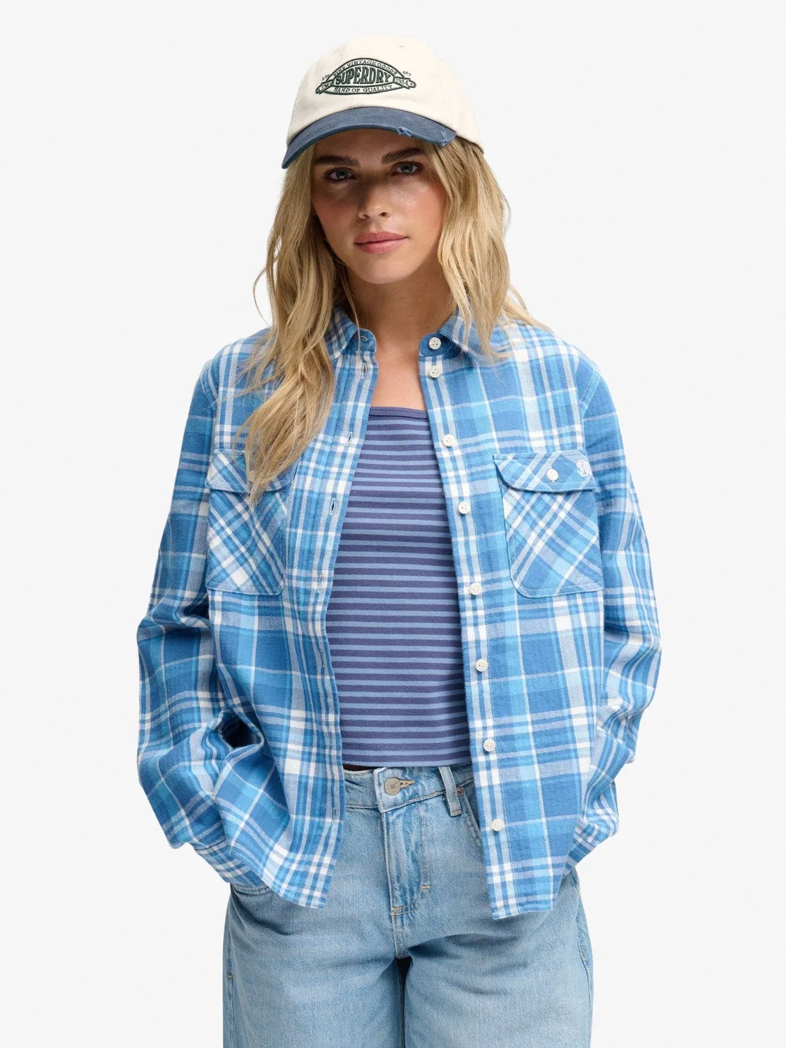 Синяя фланелевая рубашка в клетку Superdry Lumberjack