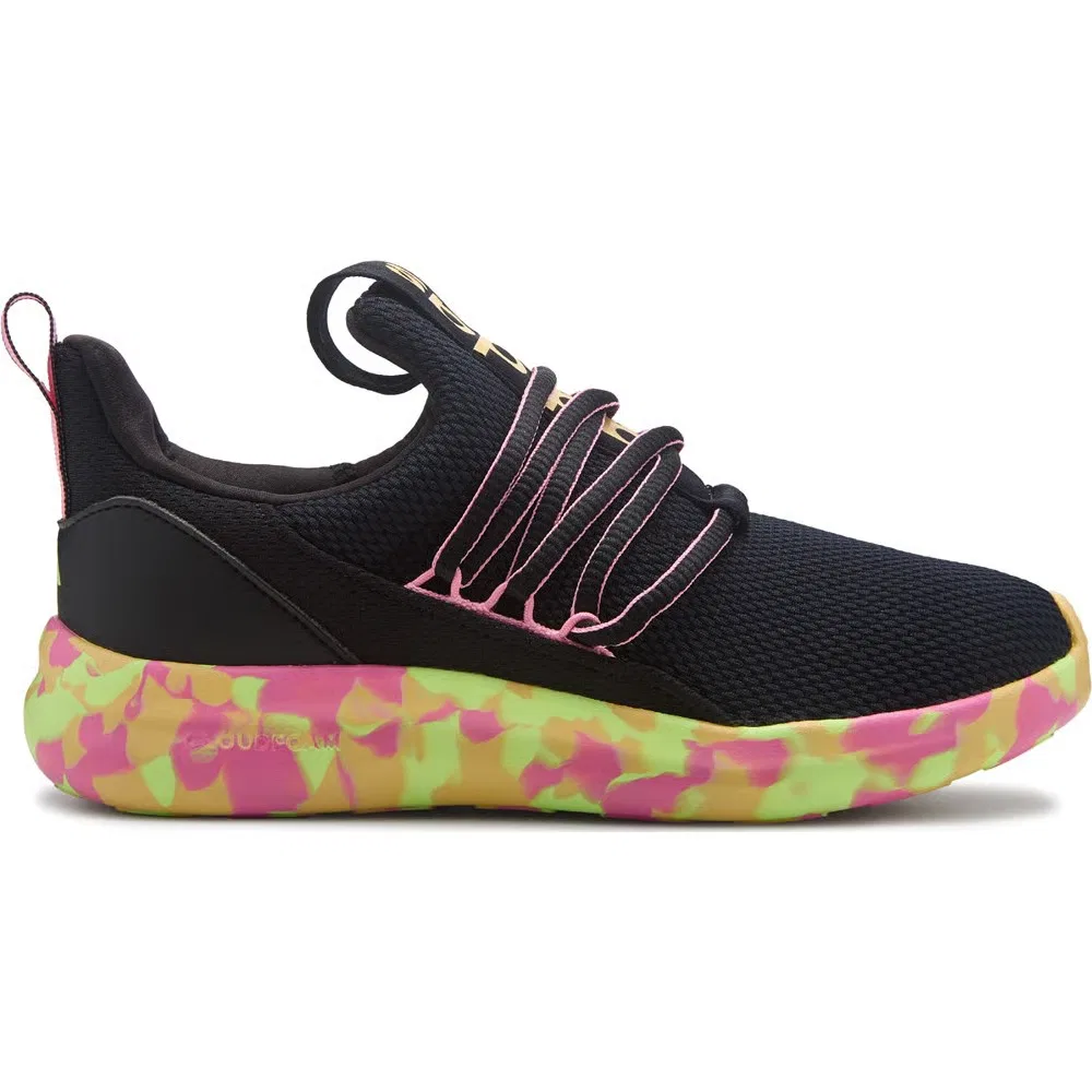 Детские слипоны Lite Racer Adapt 7.0 Adidas, Black/Pink/Yellow — фото 2