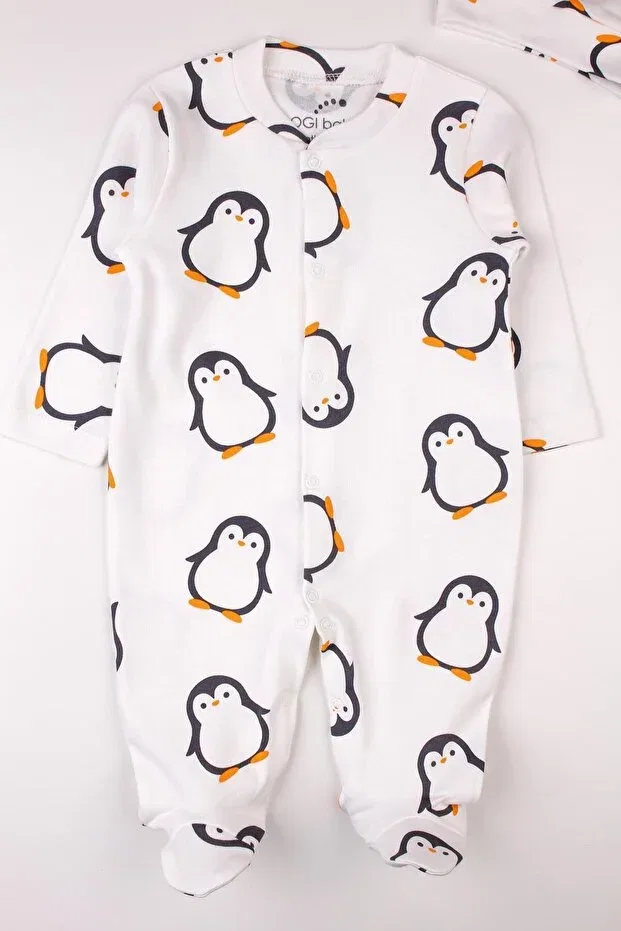 Детский комбинезон для новорожденных с принтом Penguin Bogibaby, White — фото 4
