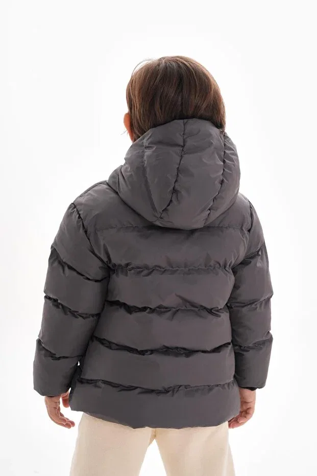 Детское зимнее пальто для девочек с капюшоном Mina, Gray — фото 2