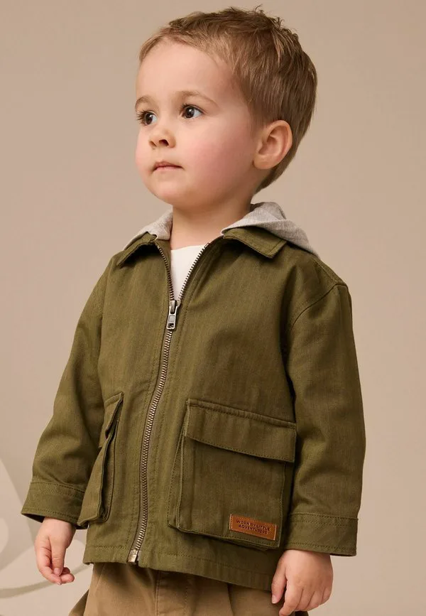 Летняя куртка из двух частей с капюшоном и капюшоном Next, Khaki Green — фото 3