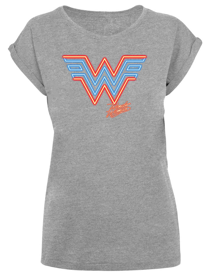 

Футболка F4NT4STIC T-Shirt DC Comics Wonder Woman 84 Neon Emblem, пятнистый серый