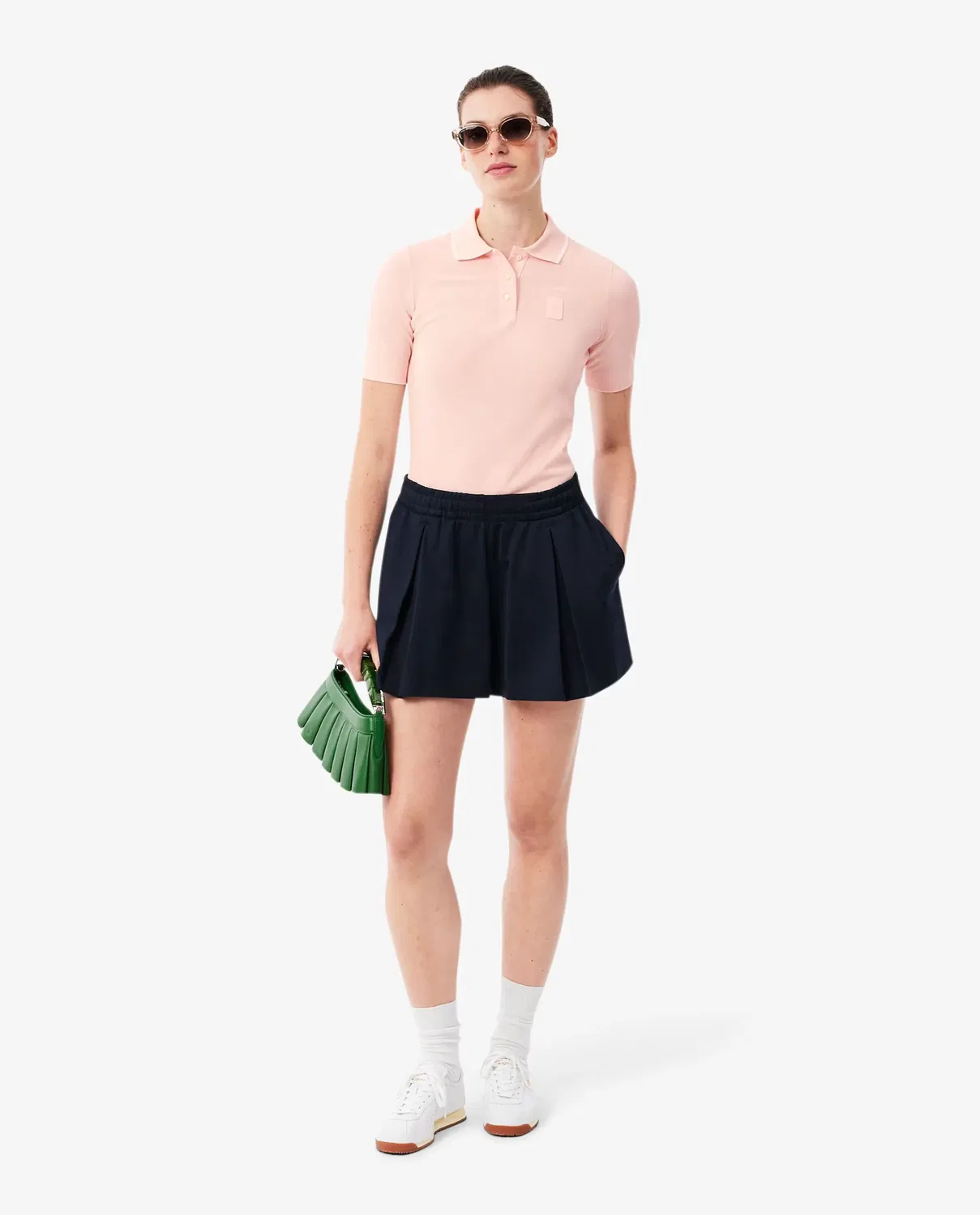 Поло Lacoste Rosa с контрастной эмблемой — фото 4