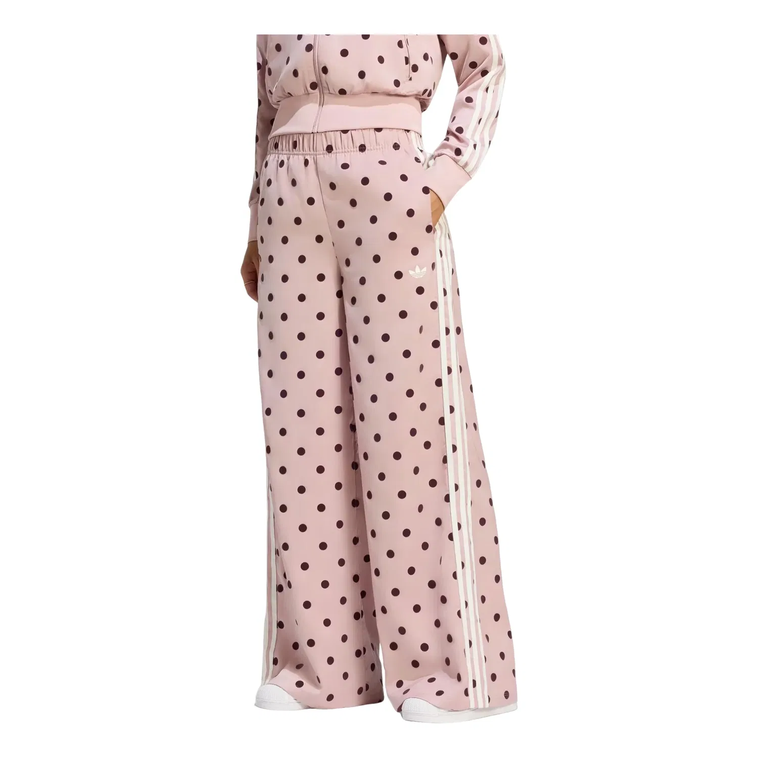 Женские брюки Satin Polka Dots Wide Leg Pant Asia Sizing 'Dual Lilac' adidas, Dual Lilac