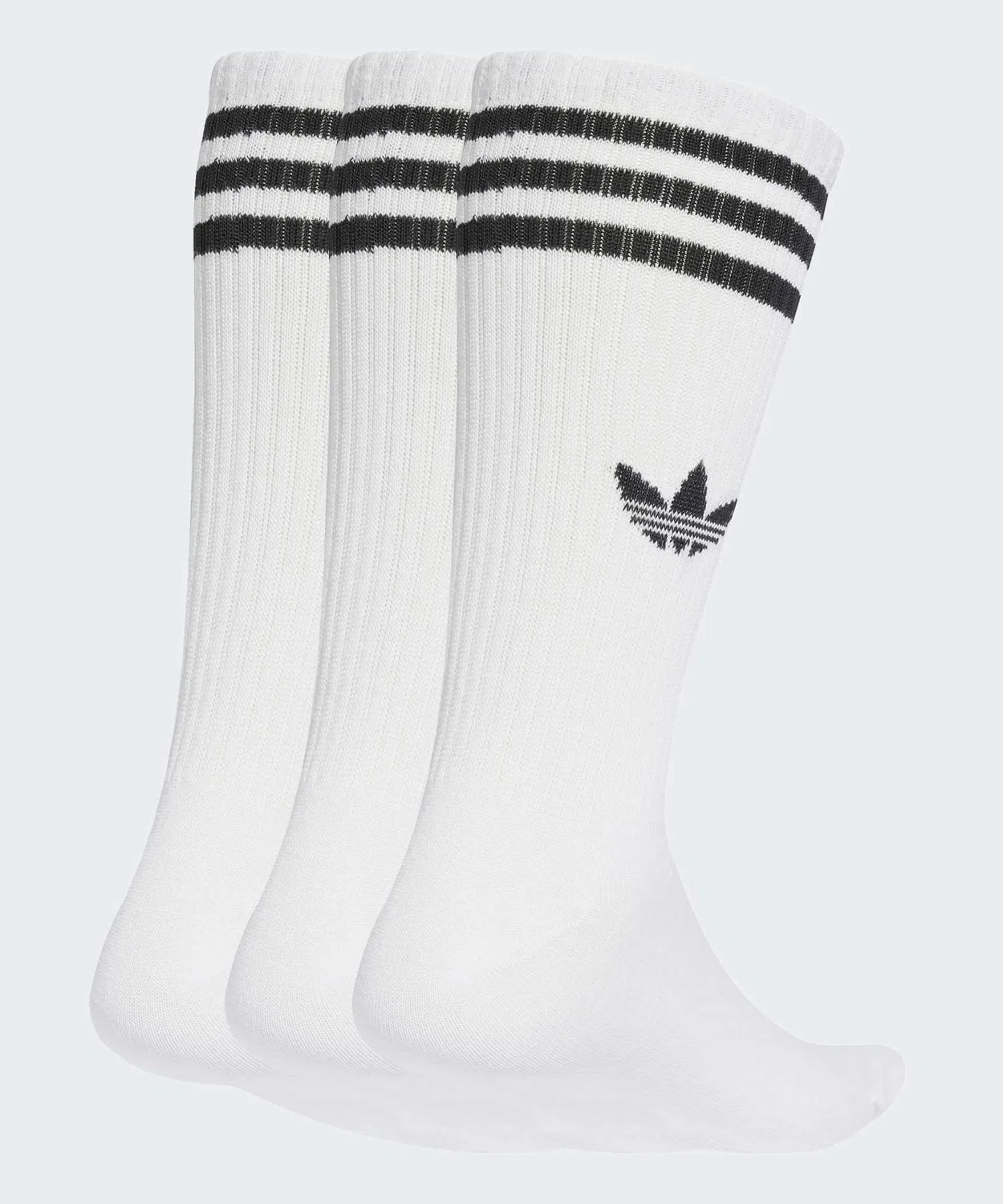 Мужские/женские/детские высокие носки с тремя полосками, комплект из 3 пар Adidas, White Other — фото 2