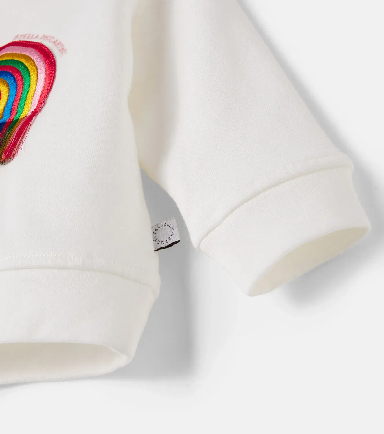 Детская толстовка из хлопкового трикотажа с вышивкой Stella Mccartney Kids, белый — фото 4