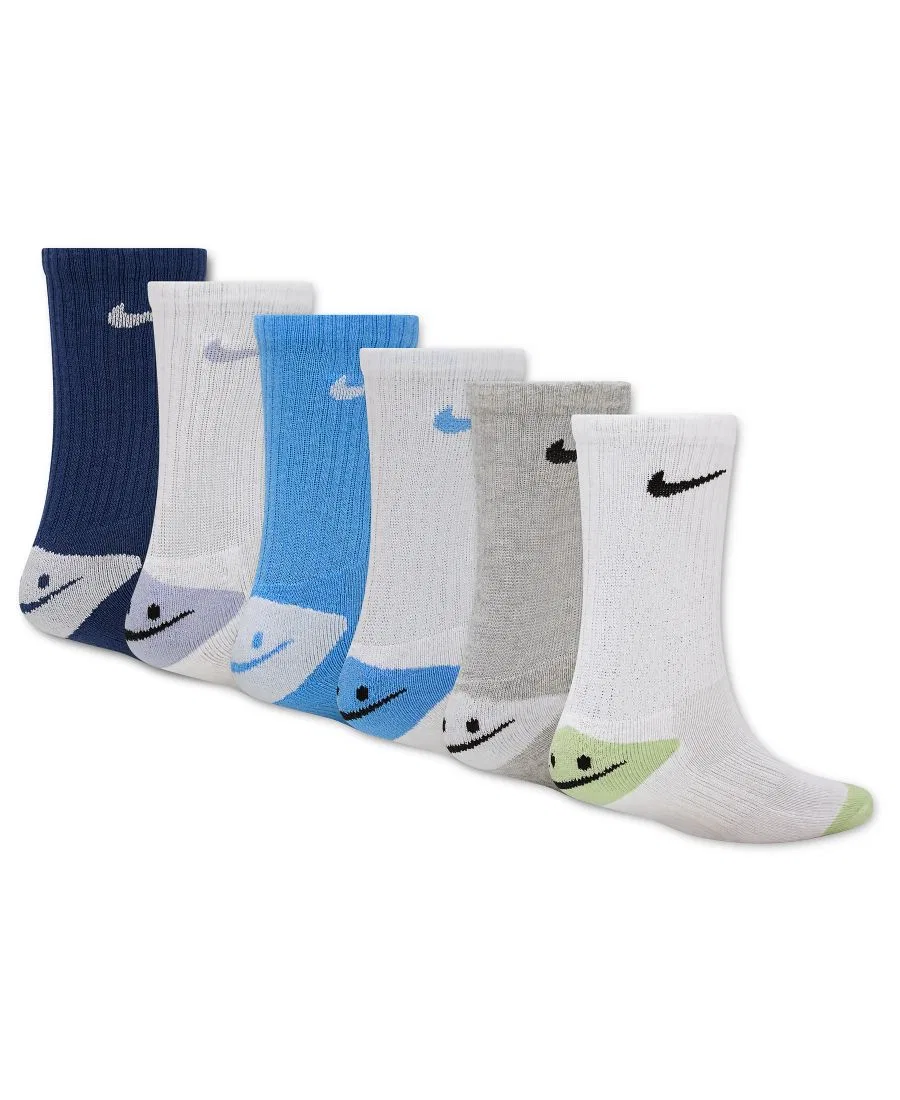 Комплект носков-слипонов с принтом смайликов, 6 пар, модель Smiley Dri-Fit Nike, Mystic Navy — фото 2