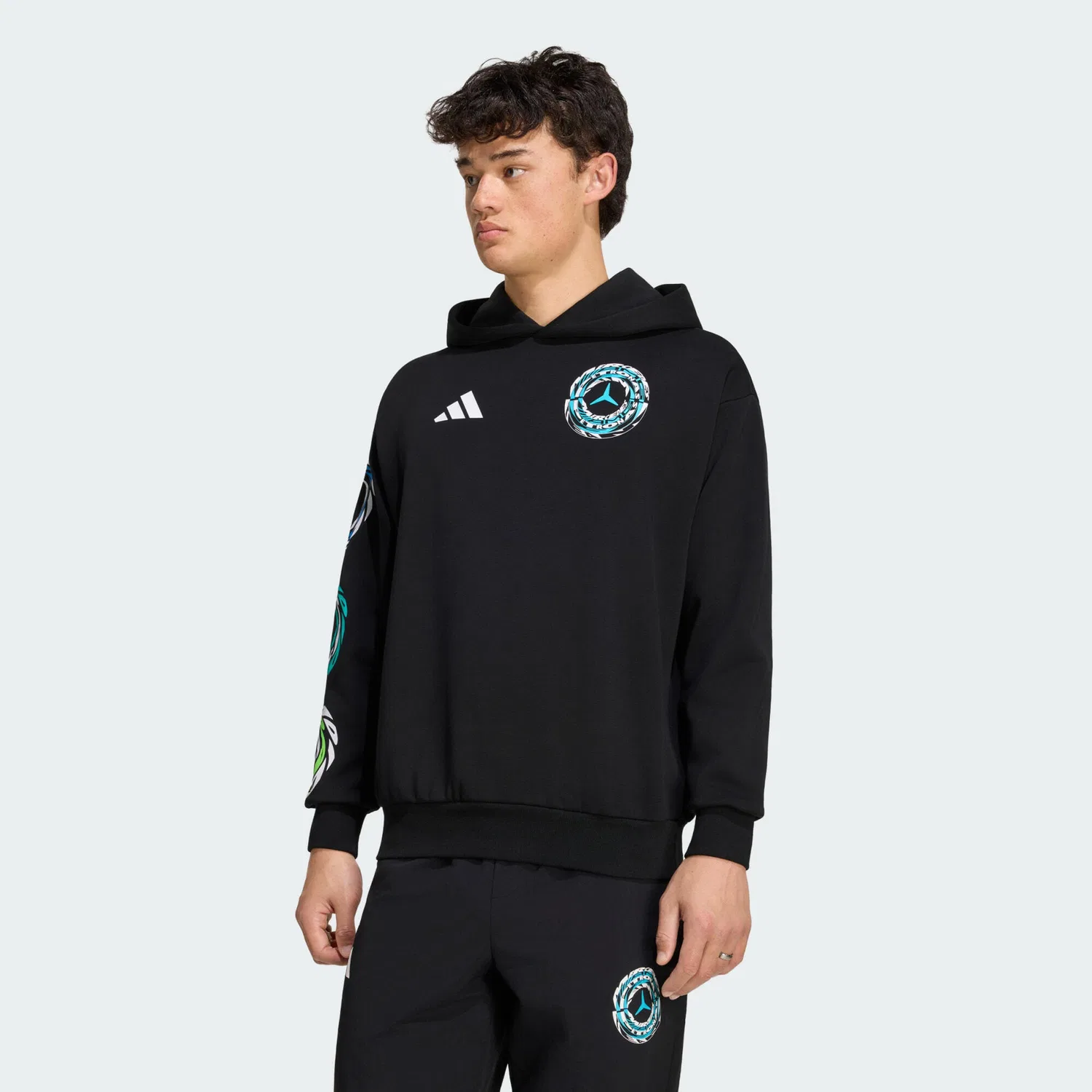 Мужское свободное худи с принтом Lights On Hoodie Adidas, Schwarz