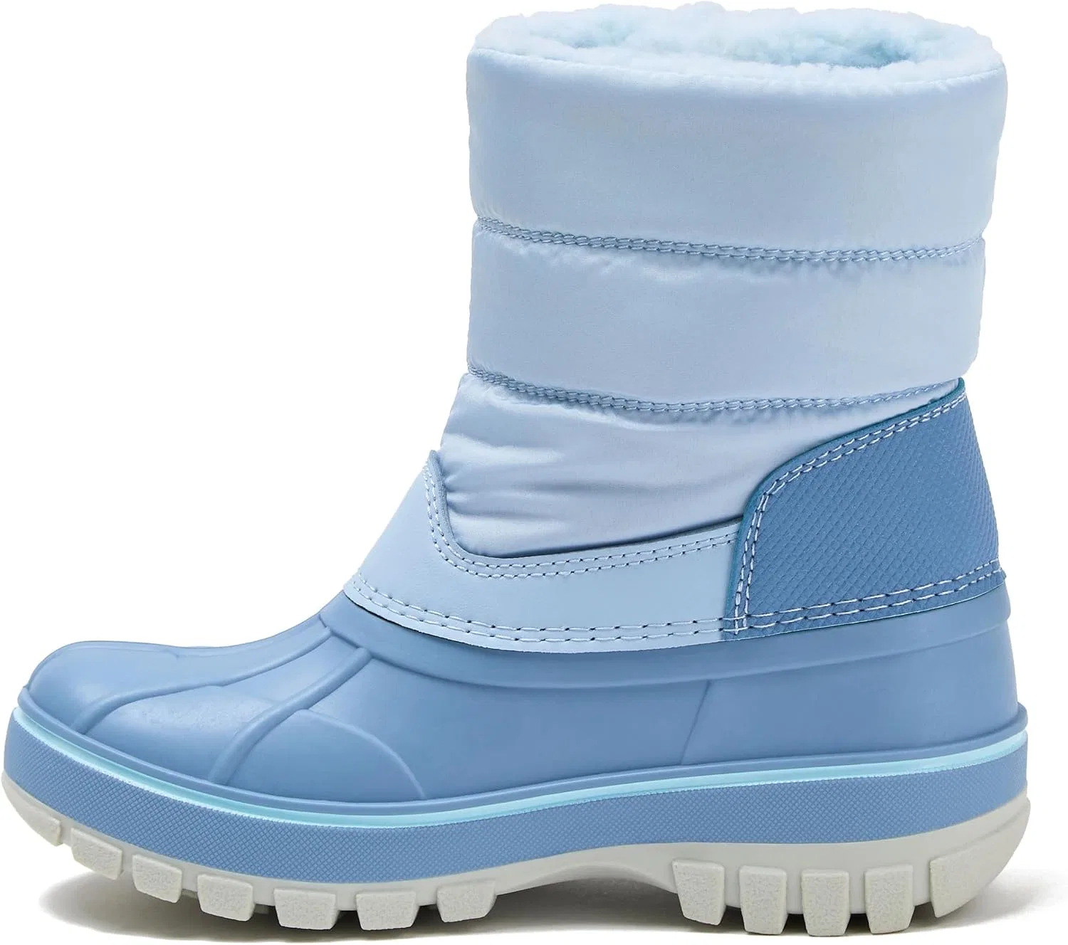 Детские зимние сапоги для девочек и мальчиков с флисом Lands' End Flurry Waterproof Fleece Winter Kids Snow Boots, Light Blue — фото 4