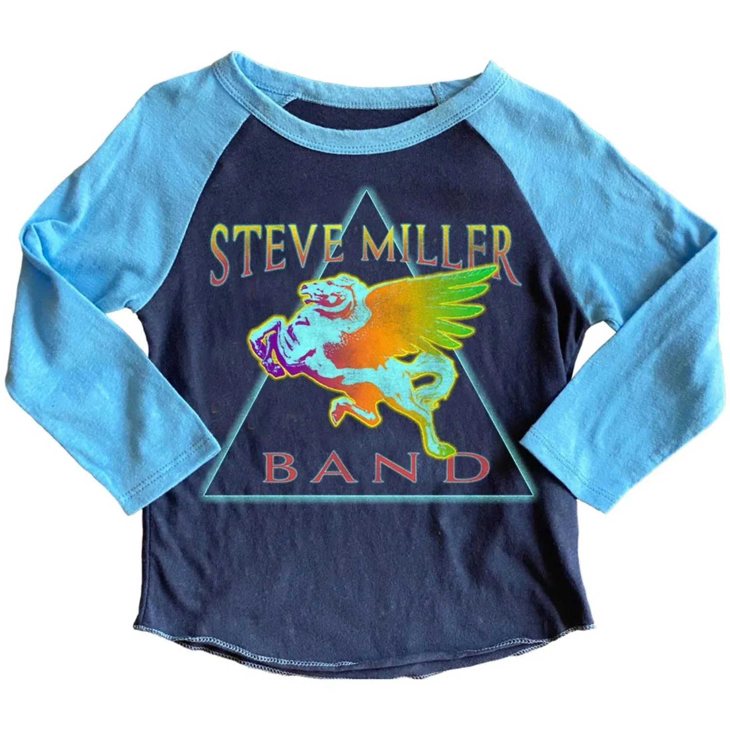 Детский лонгслив для мальчиков с длинным рукавом и принтом Steve Miller Long Sleeve Raglan Tee ROWDY SPROUT, синий