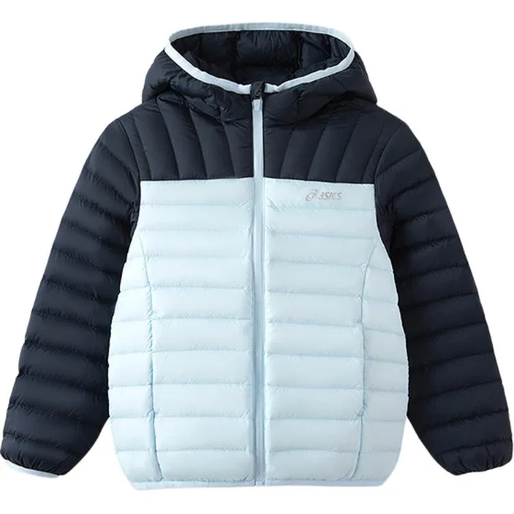 Детский пуховик с капюшоном ветрозащитный Unisex Down Jackets ASICS, 81503A Ice Blue