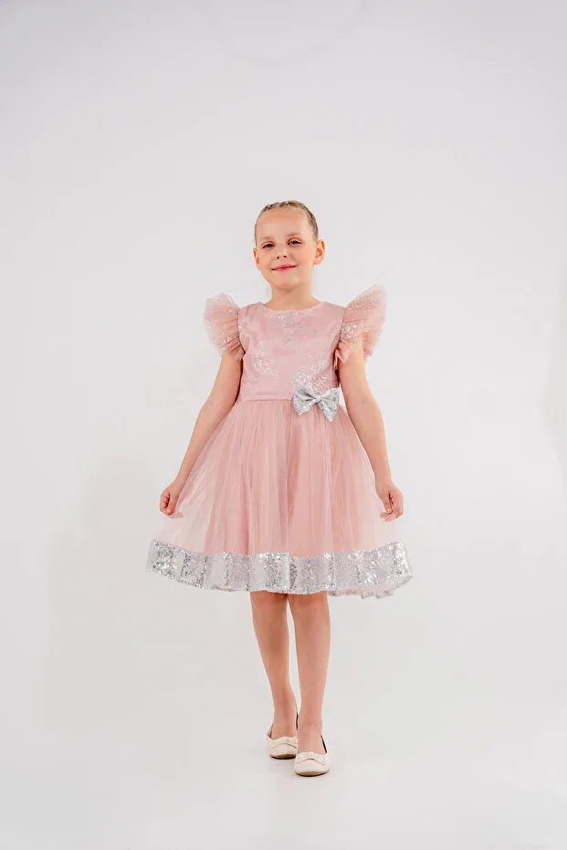 Детское платье для девочек с коротким рукавом Eray Kids, Powder