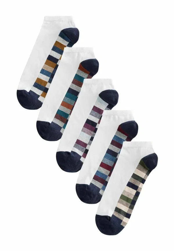 Носки 5 пар полосатые Pattern trainers socks Next White Check, белый