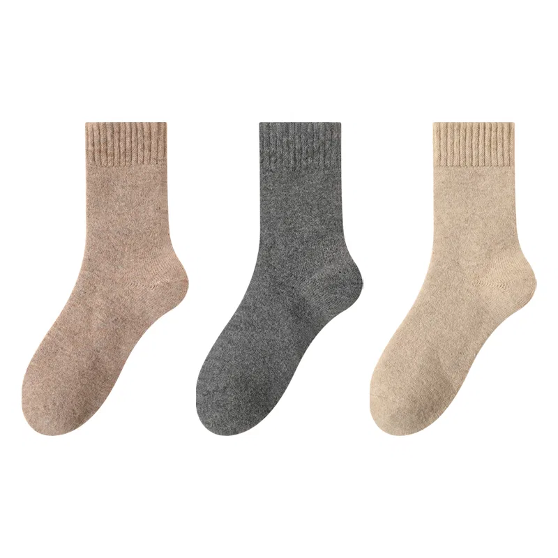 Детские носки до середины икры, 3 пары, Camel Dark Gray Khaki, MIIOW