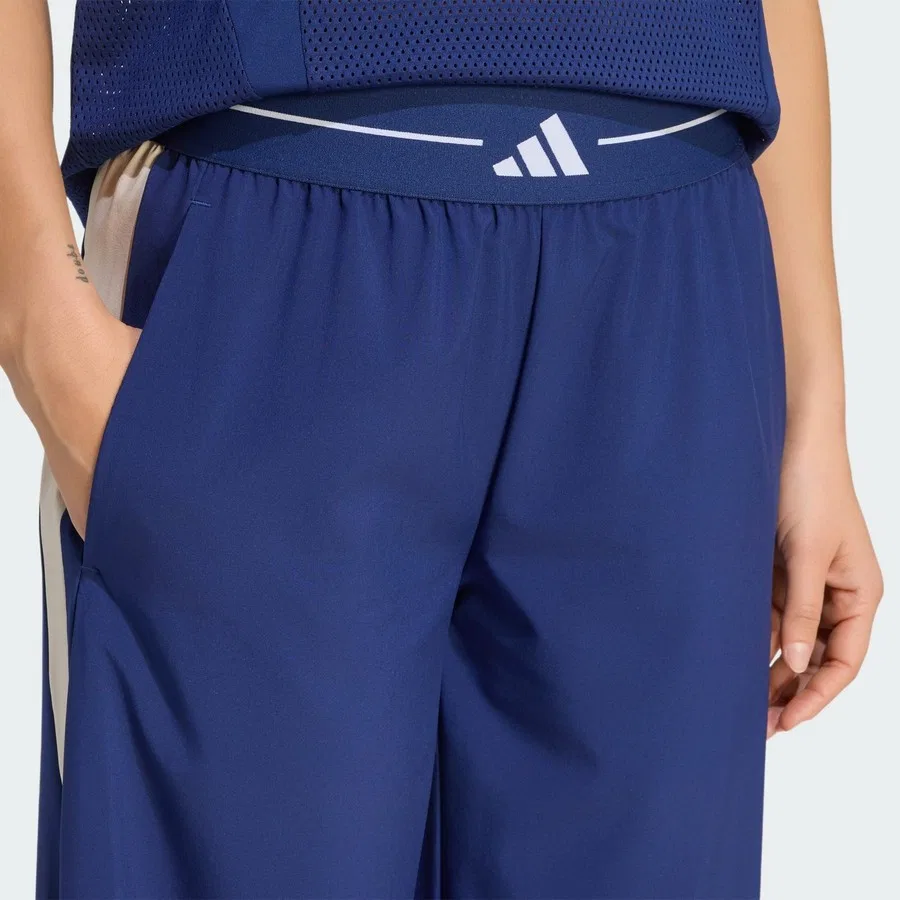 Спортивные брюки с принтом Hyperglam Color Block Wide Woven Pants adidas, Зеленый — фото 4