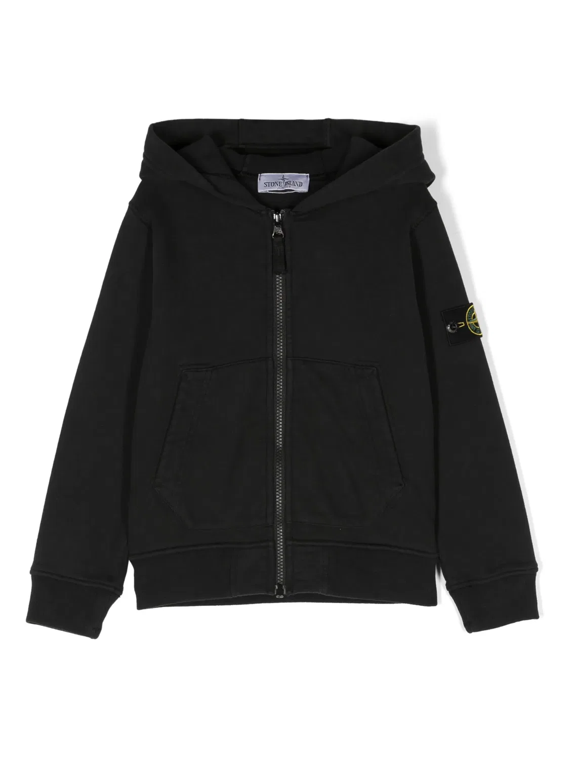 Худи на молнии с компасом Stone Island, черный