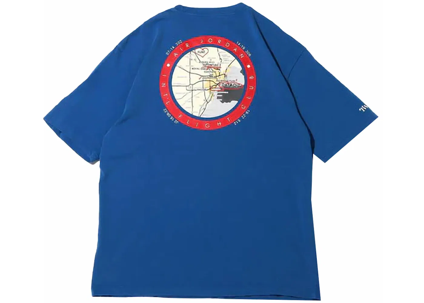 Мужская футболка с принтом хлопковая Nike Air Jordan x Two 18 Detroit 218 Tee, Team Royal/Gym Red — фото 2