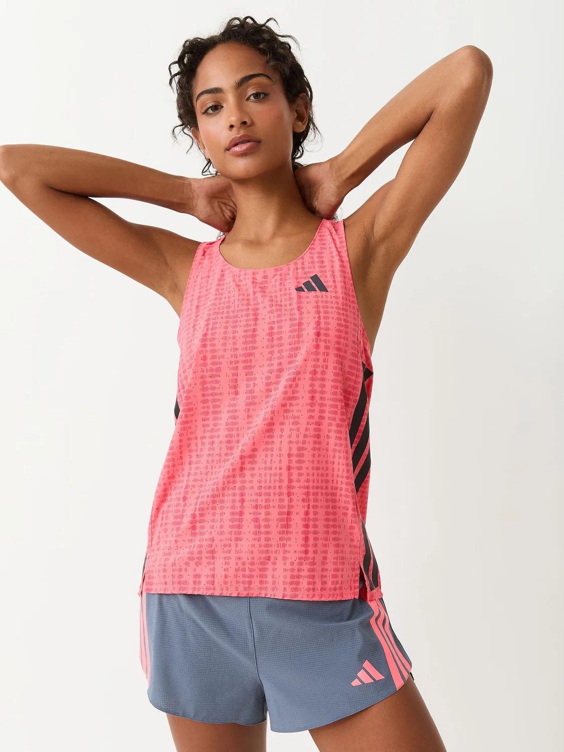 Топ для бега adidas adizero Run, ярко-розовый