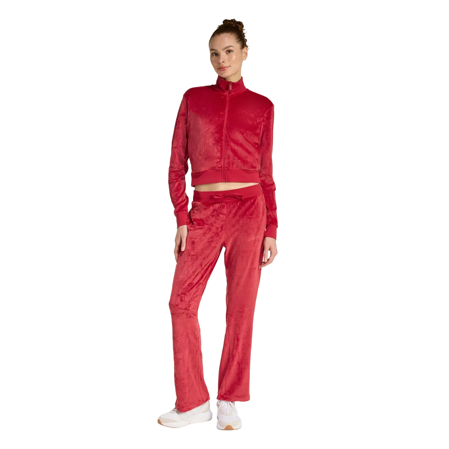 Женский спортивный костюм Glam Velvet Adidas, красный — фото 2