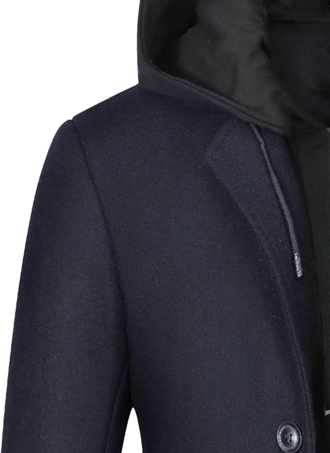 Мужское пальто из шерстяной смеси, однобортное, Slim Fit, синий — фото 2