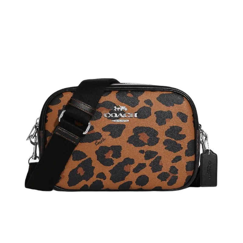

Сумка Coach Outlet Jamie Camera In Signature Canvas With Leopard Print, коричневый