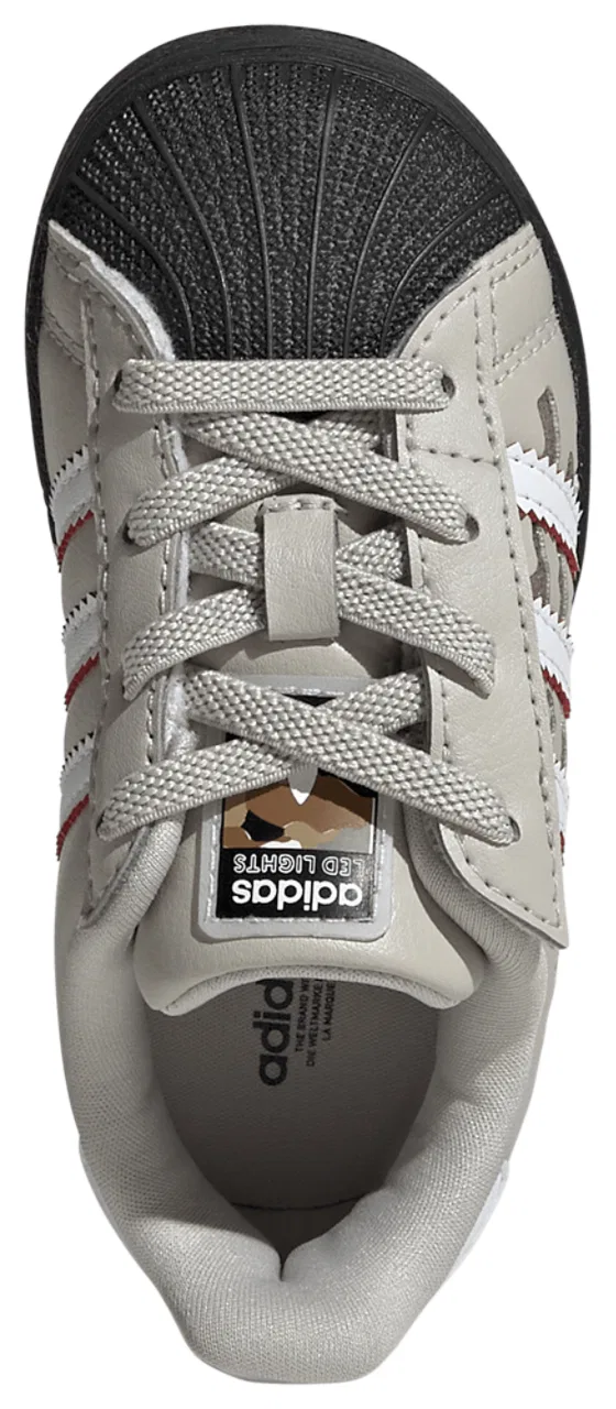 Детские кроссовки для мальчиков с LED-подсветкой Superstar adidas, Wonder Alumina/Footwear White/Core Black — фото 4