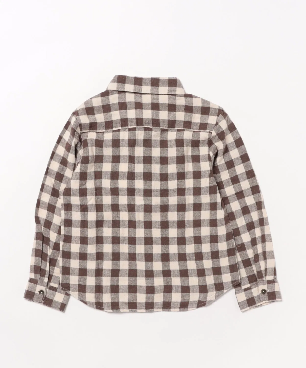 Детская рубашка с воротником и длинным рукавом Charcoal Check Rylee+Cru Mag., Белый×Черный — фото 2