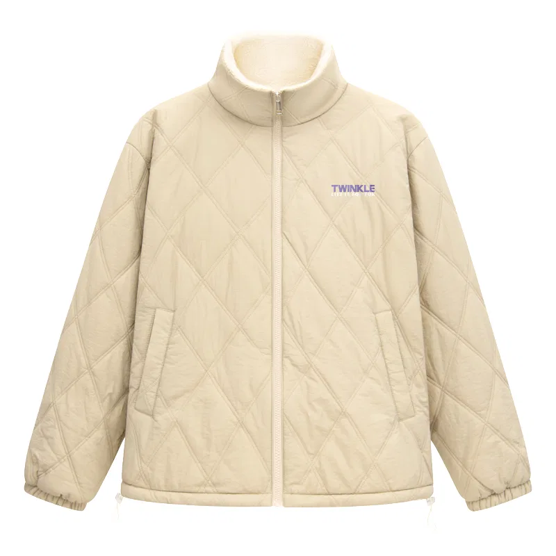 Детский пуховик с принтом Thermal Khaki Fresh Purple Chest Logo MINISO, Thermal Khaki Fresh Purple Chest Logo