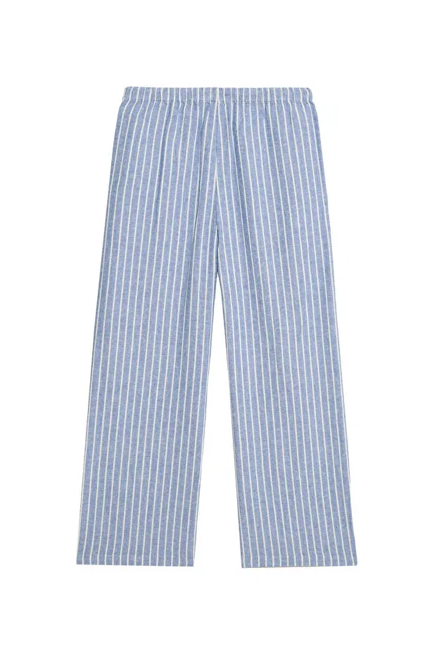 Детские брюки для девочек широкие льняные Marks & Spencer, Blue Mix — фото 2