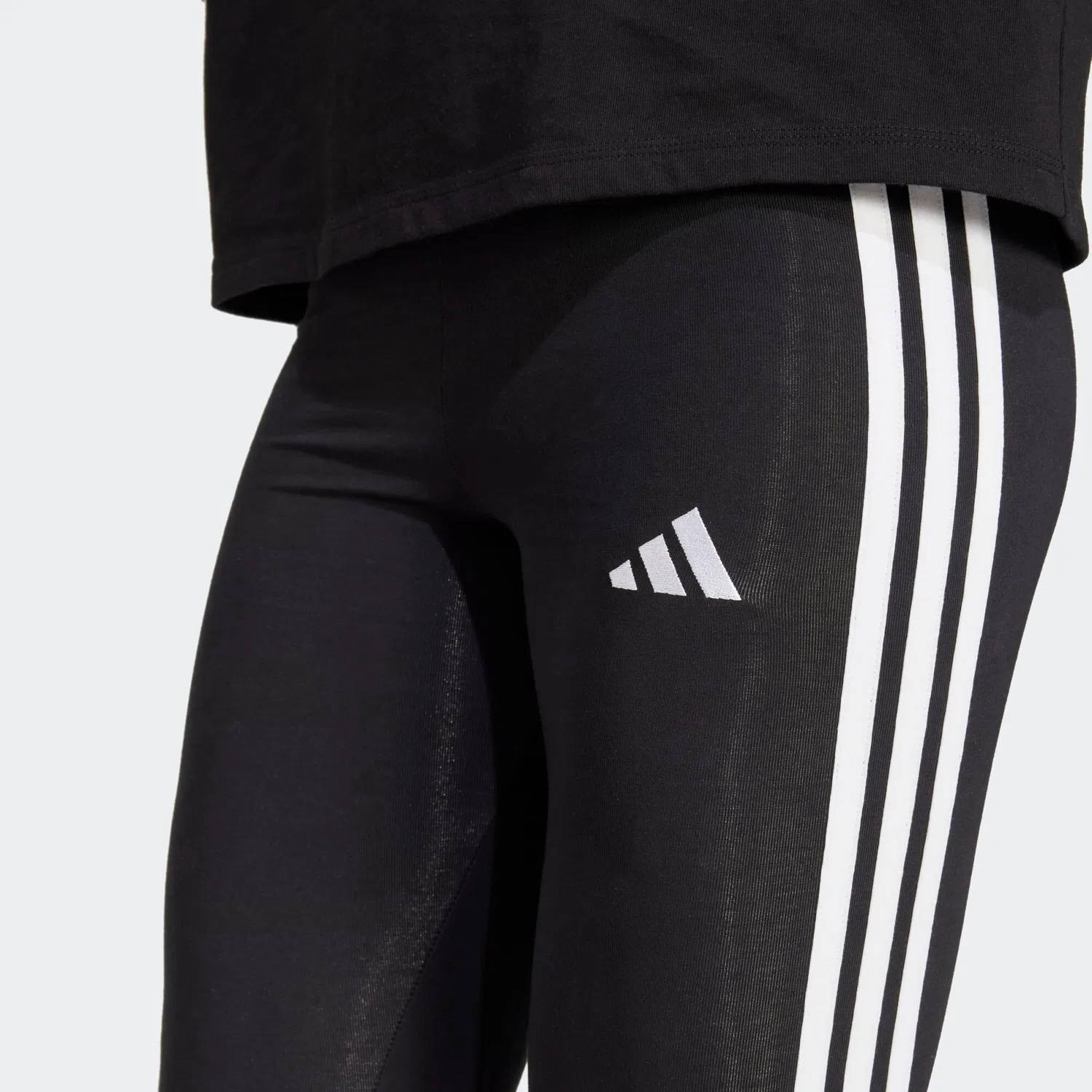 Женские хлопковые леггинсы Adidas, Черный — фото 4