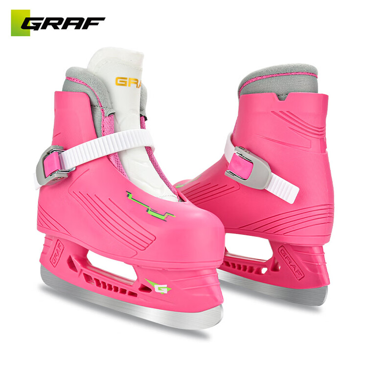 

GRAF Коньки для фигурного катания начального уровня для мужчин и женщин, розовые, размер 25-26